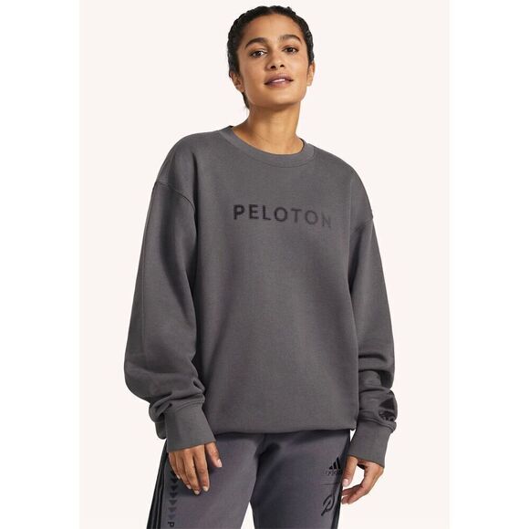 Adidas X Peloton Crew Sweatshirt unisex Size Medium Granie Gray - Picture 2 of 13